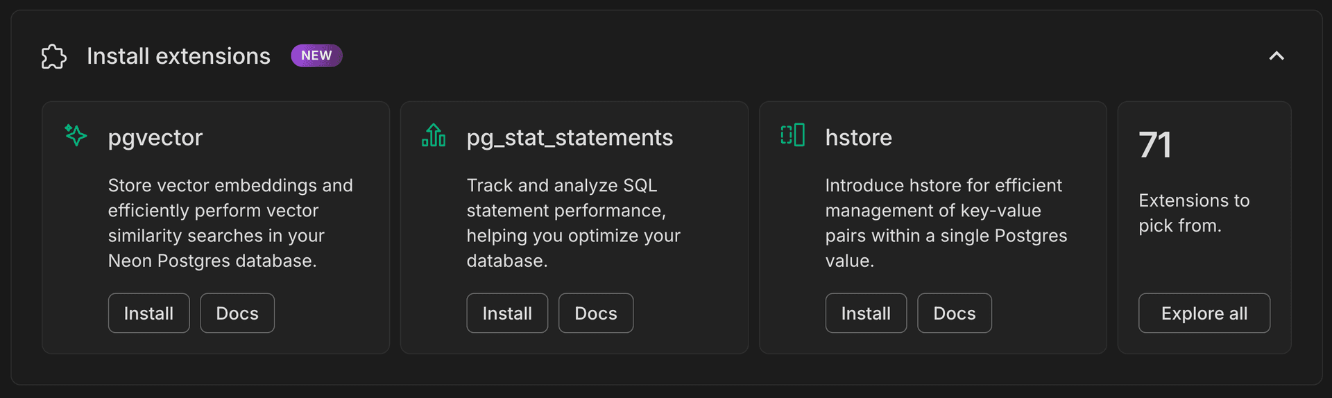 Quickstart extensions